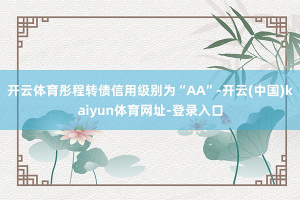 开云体育彤程转债信用级别为“AA”-开云(中国)kaiyun体育网址-登录入口