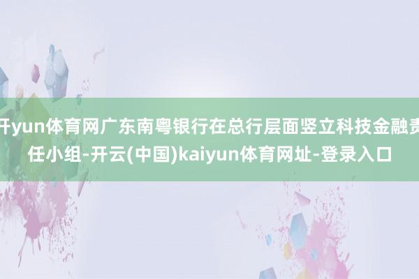 开yun体育网广东南粤银行在总行层面竖立科技金融责任小组-开云(中国)kaiyun体育网址-登录入口