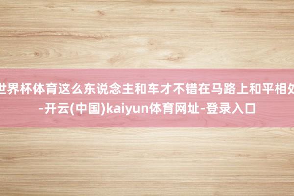 世界杯体育这么东说念主和车才不错在马路上和平相处-开云(中国)kaiyun体育网址-登录入口