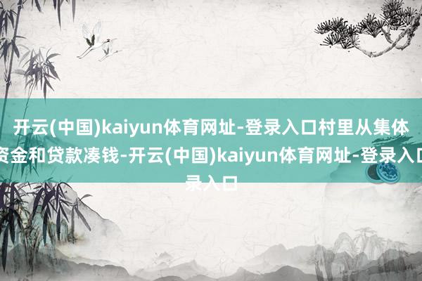 开云(中国)kaiyun体育网址-登录入口村里从集体资金和贷款凑钱-开云(中国)kaiyun体育网址-登录入口