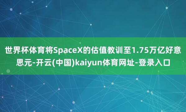 世界杯体育将SpaceX的估值教训至1.75万亿好意思元-开云(中国)kaiyun体育网址-登录入口