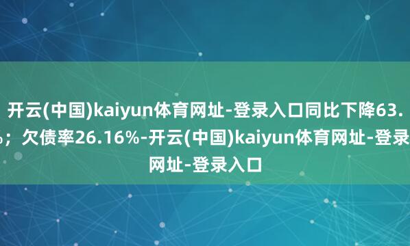 开云(中国)kaiyun体育网址-登录入口同比下降63.11%；欠债率26.16%-开云(中国)kaiyun体育网址-登录入口